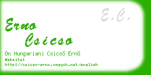 erno csicso business card